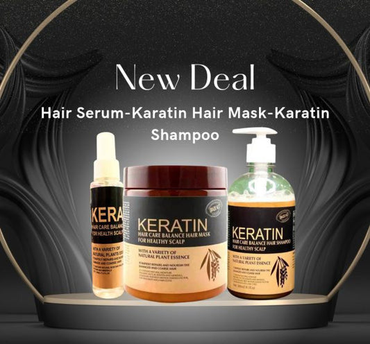 3 In 1 Hair Keratin Mask, Shampoo & Serum Deal - Free home delivery