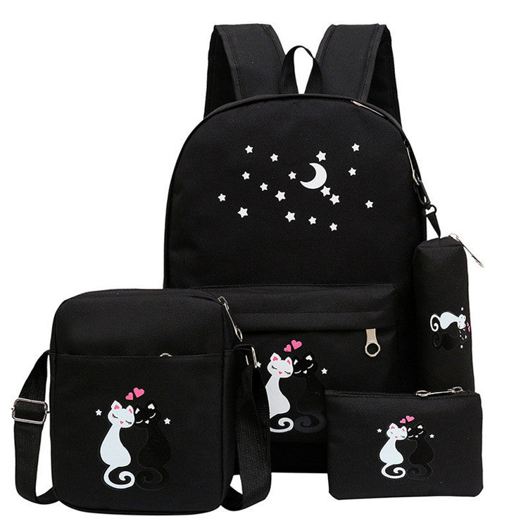 4-Piece School Bag Set/ backpack Children School Bags For Girls Boys Canvas School Bag Fashion Kids